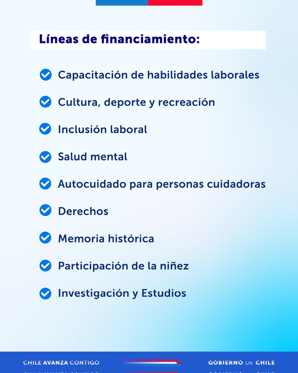 📌 Senadis anuncia convocatoria del Fondo Nacional de Proyectos Inclusivos FONAPI 2026, para organizaciones de  personas: con discapacidad, autistas y cuidadoras.
Bases de postulación en senadis.gob.cl 
Postulaciones desde el 3 al 23 de marzo en fondos.gob.cl