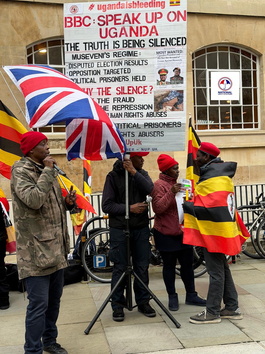 UGCitizen256's tweet photo. 🚨UPDATE PROTEST VOTE🚨

With deepest gratitude and profound respect I want to send a special thanks to Ugandans in United Kingdom who decided to take to street to protest against fake election results announced by Electoral commission. 

Dictator Museveni we don’t recognise you as legitimate president of Uganda. We urge the international community not compromise their moral obligation of holding governments accountable. We are calling out United States of America to stop funding our destruction.

#FreeUgandaNow