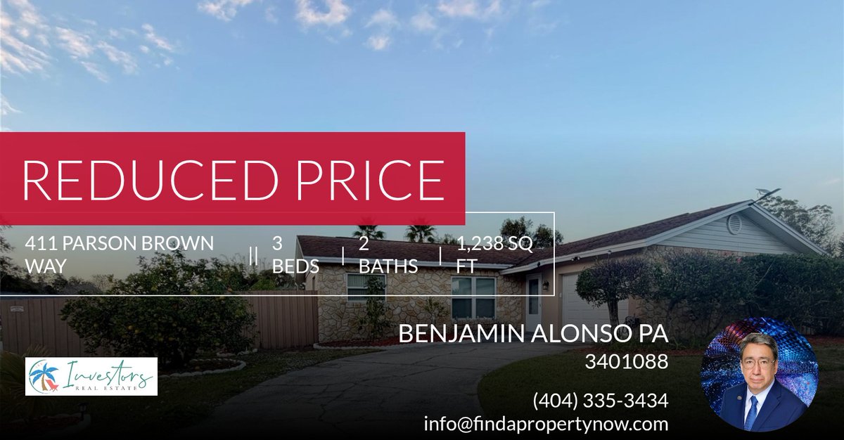 BenAlonsoCRE's tweet photo. 📍 Reduced Price 📍 This recently reduced home at 411 Parson Brown Way in Longwood won't last long, so, don't wait to set up a showing! Reach out here or at (404) 335-3434 for more information!

Thank you

Ben Alonso ABR PSA AHWD e... https://t.co/TJ9rA8LHv3 https://t.co/u1mMNjlFC3