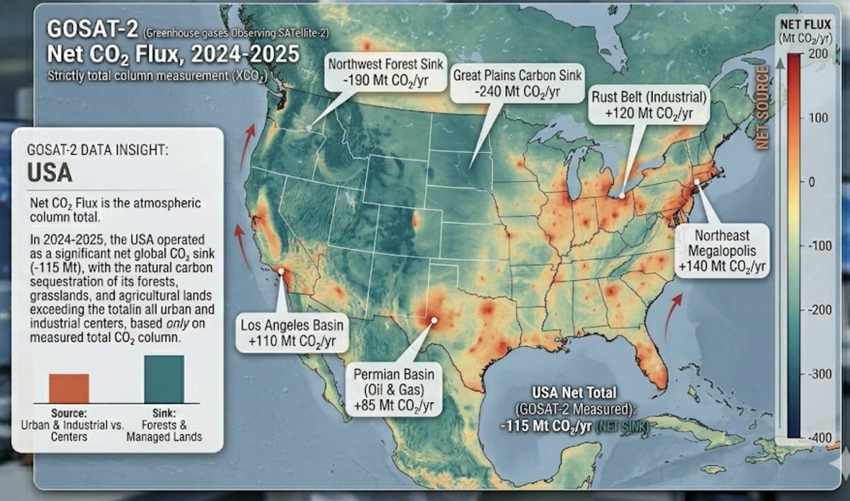 We now have satellites monitoring carbon dioxide surface flux.
Result: The USA is a net carbon sink and does not add carbon dioxide permanently to the atmosphere.
So money spent on emissions reductions is wasted..