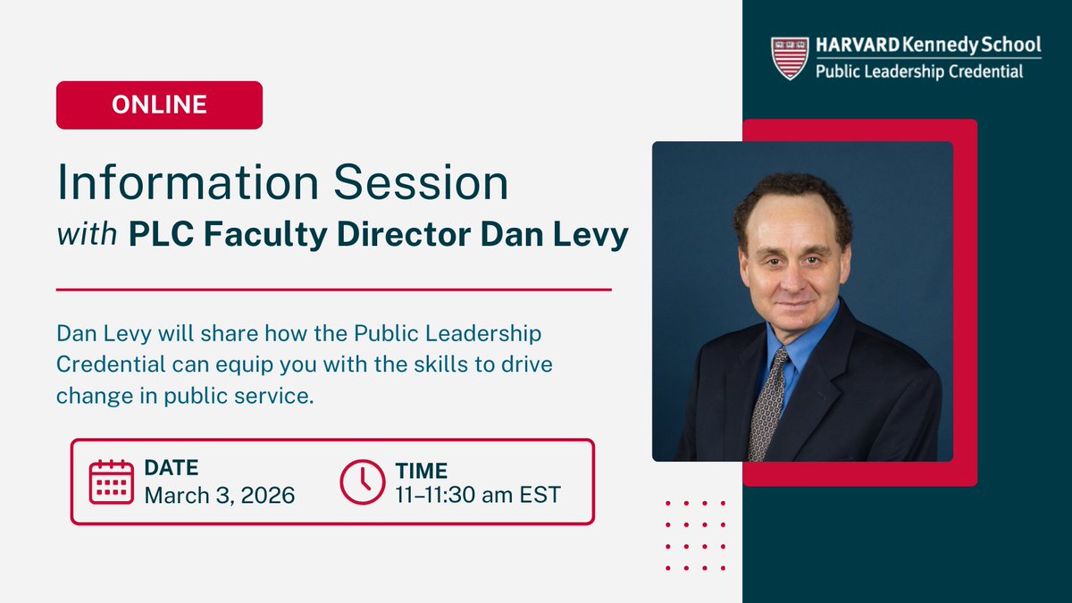 HKS Public Leadership Credential tweet media