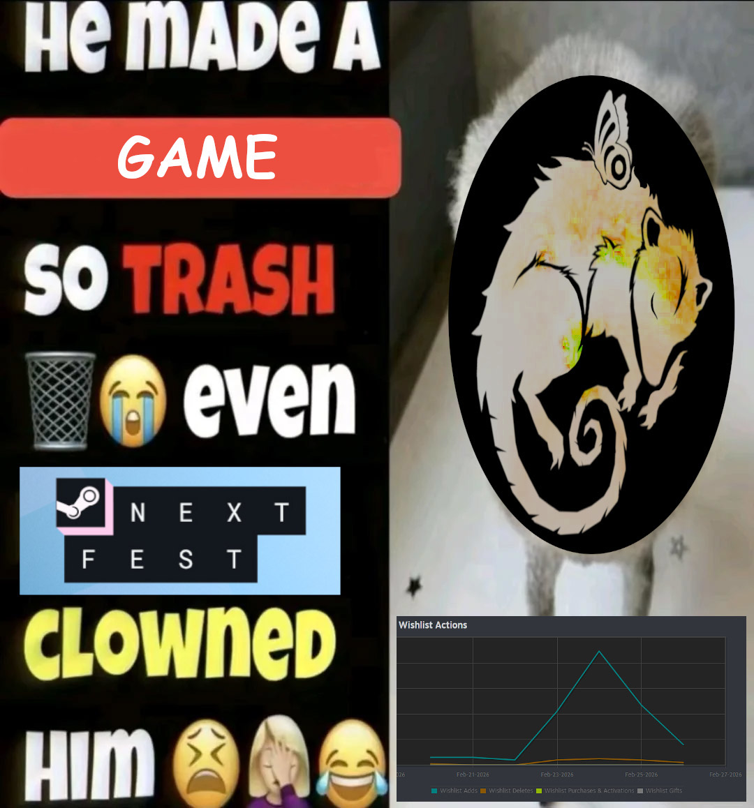 pale_opossum's tweet photo. Steam's February Next Fest is coming closer to its end and this is what I have to show for it #gamedev #SteamNextFest https://t.co/niermiwJDK