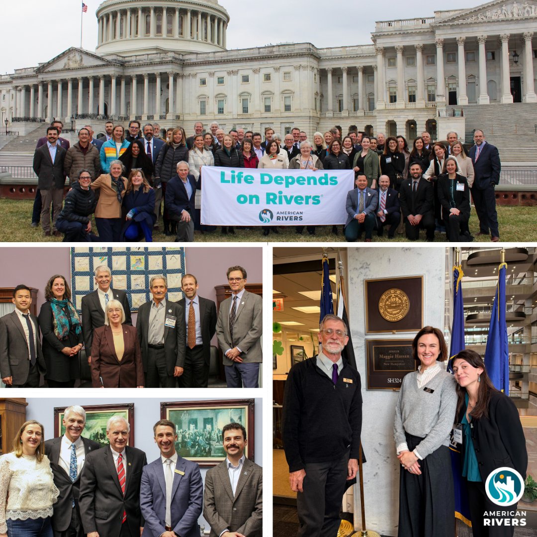 americanrivers's tweet photo. 2026 River Action Days are a wrap! 🎉 

American Rivers and @ARActionFund staff, board members, and volunteers took to Capitol Hill this week in over 85 meetings with members of Congress offices to advocate for key river and clean water protections.

It has never been more important to protect and restore our nation's rivers, and we're excited by the momentum this week has provided for the river movement.