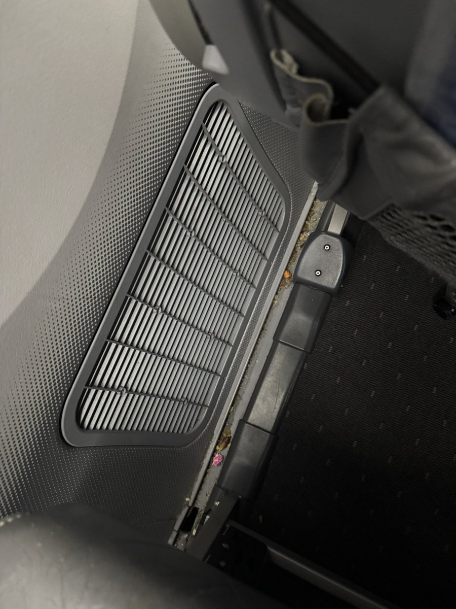 manivellan's tweet photo. @IndiGo6E Condition inside flight 6E2 London to Mumbai. No money to atleast vacuum? 
Date: 28th Feb 2026 
Boarding now https://t.co/ZY5s3DxreG