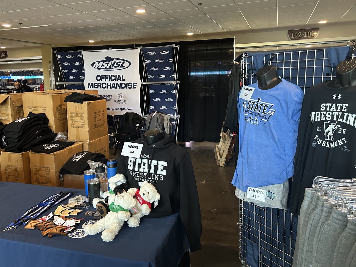 Signature_MN's tweet photo. Proud to partner w/ the @MSHSL at the 2026 State Wrestling Tournament. 🤼

Our team is on-site delivering a best-in-class retail experience w/ official apparel &amp; merchandise for athletes, families &amp; fans. We’re honored to be here supporting another outstanding MSHSL state event. https://t.co/IFFCoGBpjI