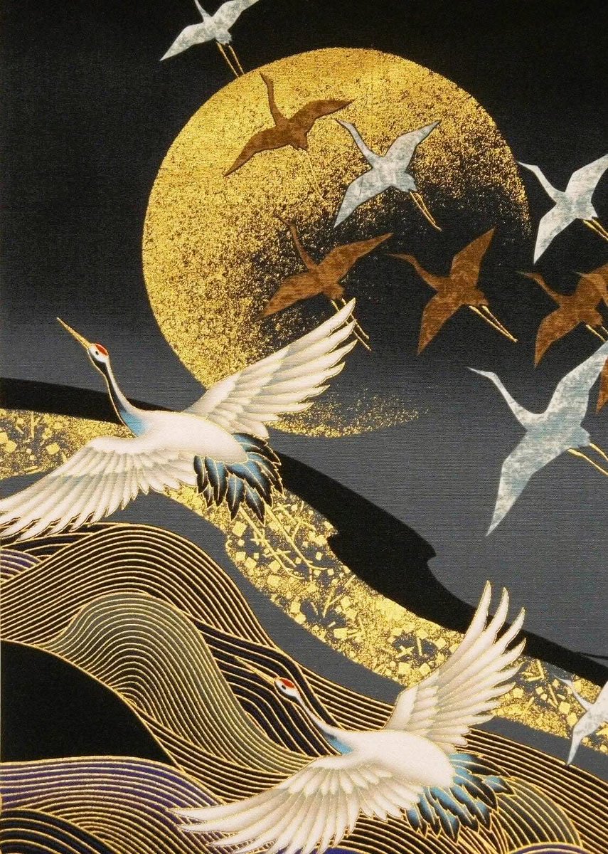 ElliottBlackwe3's tweet photo. Cranes flight to the moon by Fujiyama Nobu https://t.co/g40B8pUZvc