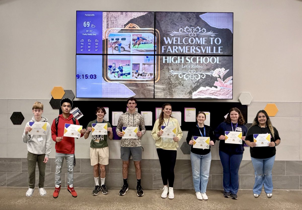 FHSfarmerJOE's tweet photo. Congratulations to the recent FHS Students of the Month: Benjamin Fargie, Jaxson Ward, Travis Chambers, Gavin Dillon, Galilee Mathews, Madison Clark, Sadie Johnson, & Jennisus Cobarrubio. Your Farmer Family is proud of you!
#FHSfarmers
#FARMERfamily
#LKGFA
#RodeoRevival https://t.co/HSB5TuMAfA
