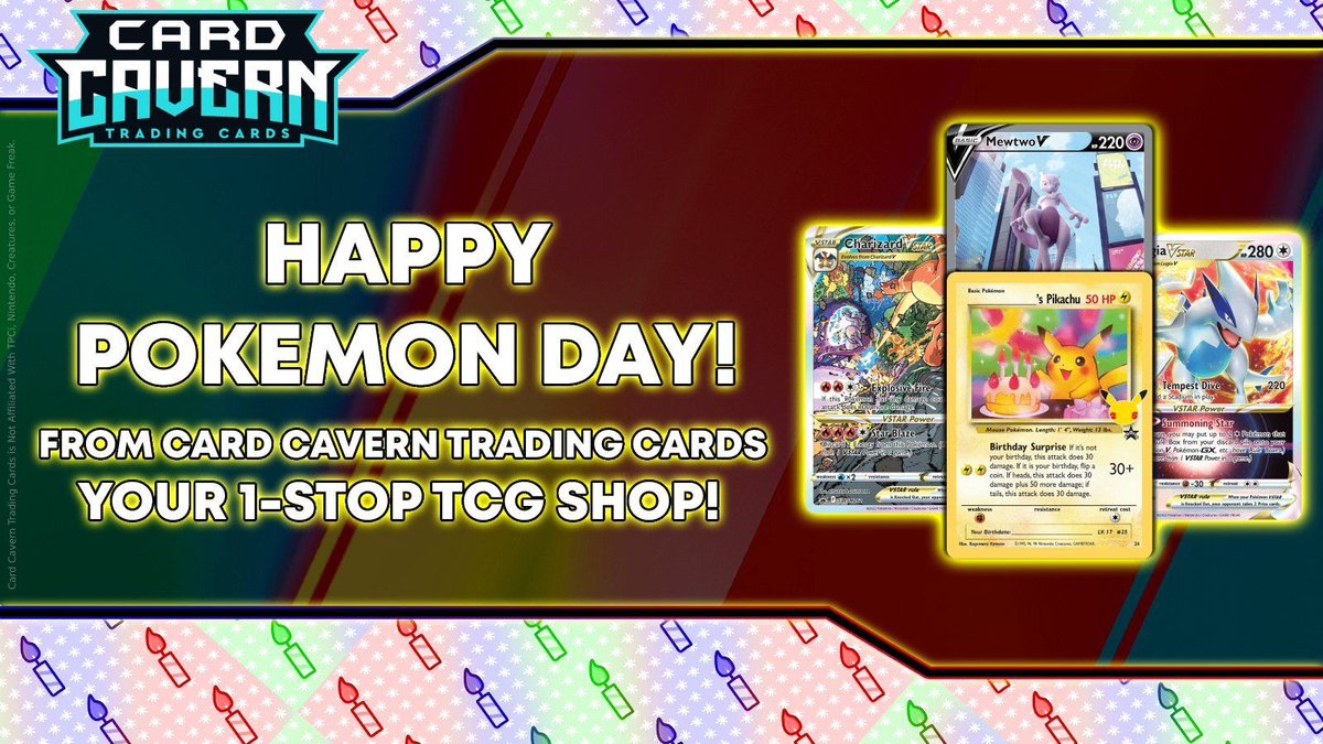 Happy Pokemon Day!🎈🎂

Find all your Pokemon TCG needs at: CardCavernTCGs.com!