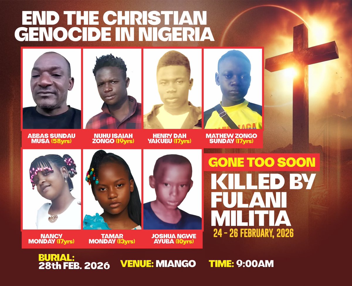 From Nigerian journalist Lawrence Zongo: 7 more Christians murders. Funerals tomorrow. Look how young some of them are.