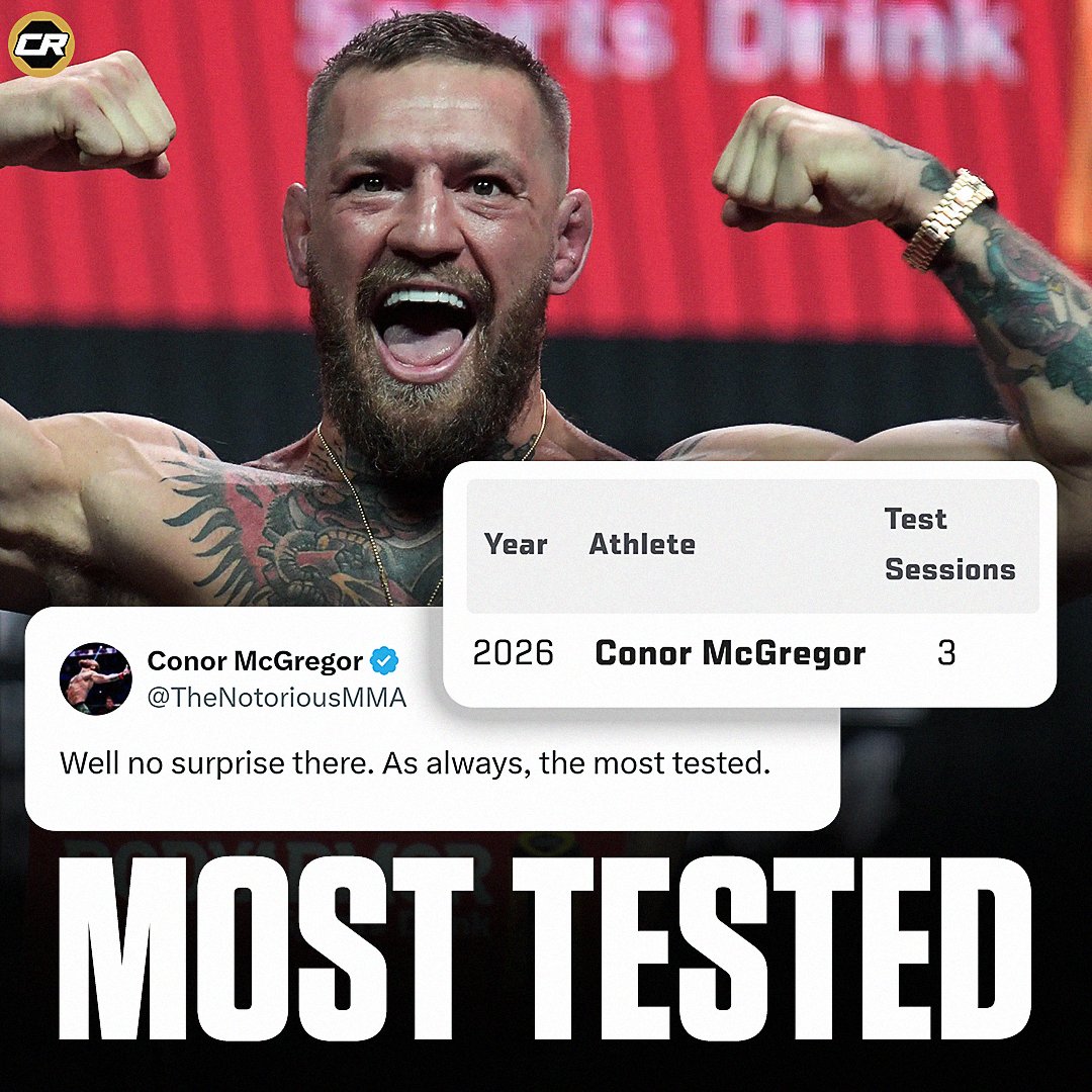 🚨 Conor McGregor is currently the MOST tested fighter on the UFC roster in 2026 💉

He's already been tested 3 times this year

(via UFC Anti-Doping Test History)