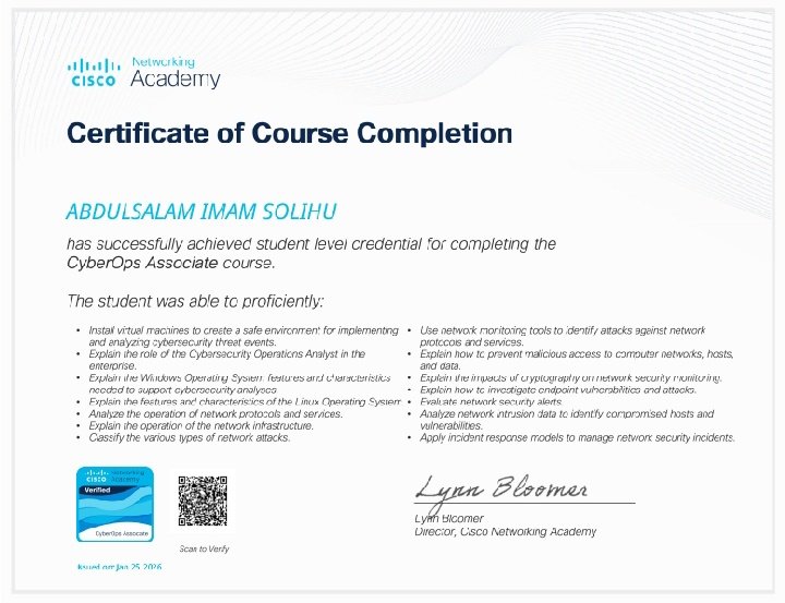 Day 20-53 since my last post 😔
Life happened....school activities, tests, SIWES defense.
But in the middle of it all, I completed the CyberOps curse,100-days challenge paused, but it’s not over. I’m getting back on track.
Progress isn’t always loud. <a href="/CiscoNetAcad/">Networking Academy</a> #NeverGiveUp