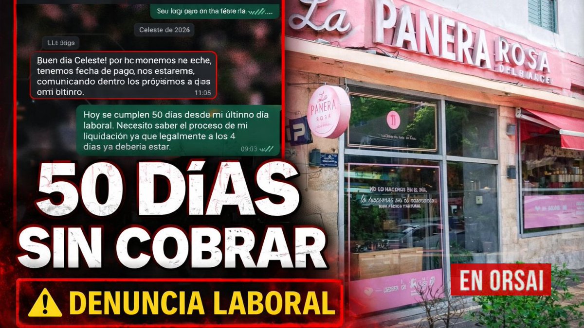 <a href="/CeeleTenore/">cele.</a> <a href="/pabloduggan/">Pablo Duggan</a> Panera Rosa bajo denuncia: ex empleada expone demoras de más de 50 días en su liquidación final
enorsai.com/noticias/socie…