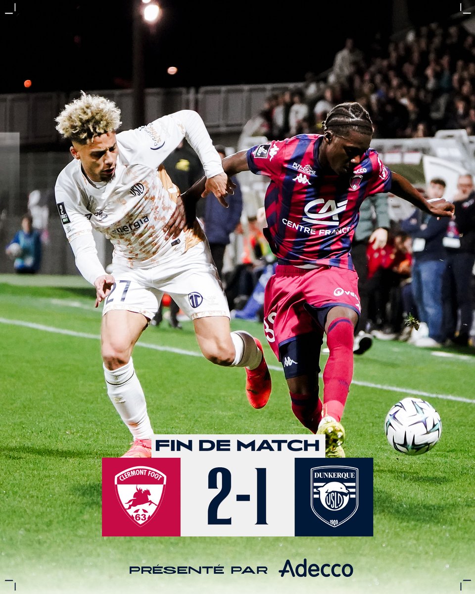 ClermontFoot's tweet photo. ⌚️90' - VICTOIRE !!

Au bout du suspense nos joueurs s'imposent grâce à Famara Diedhiou et Vital Nsimba ! 🔥🔥

🌋2⃣-1⃣⚪️ #CF63USLD https://t.co/28A2coonX6