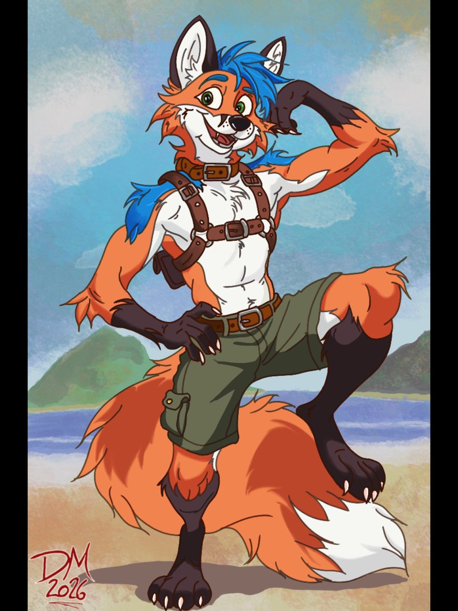 Complete, (slightly altered my sona) I really do like the procreate software, took 2 days but I’m happy with the final results 🦊