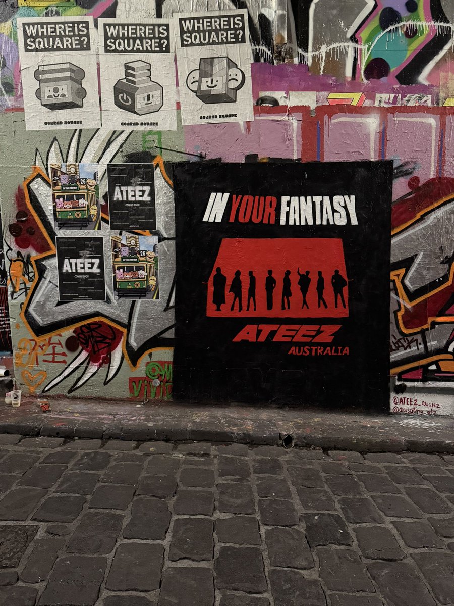 Melbourne ATINY!! 

Come check out the ATEEZ MURAL before it gets painted over!! 

Location📍Hoiser Lane Melbourne 

In collaboration with <a href="/ausatiny_atz/">Aus Atiny</a> 

Please share/rt and feel free to tag us in photos!
#InYourFantasy #InYourFantasyMelb #ATEEZ #에이티즈 <a href="/ATEEZofficial/">ATEEZ(에이티즈)</a>