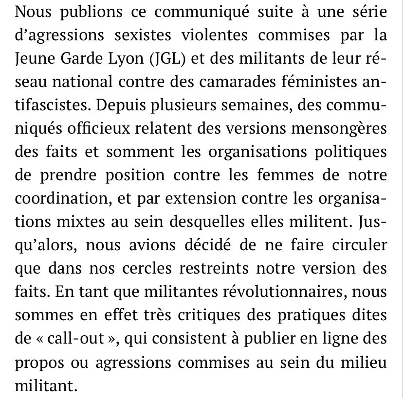 CocardeEtuLyon's tweet photo. Bah alors Rebellyon ? On soutient des agresseurs sexistes qui frappent les féministes et refusent de leur parler ?

⬇️Lisez ce communiqué lunaire publié sur Rebellyon en 2022⬇️

https://t.co/jQkHDQJ45c

(En fait non c’est pas lunaire, on reconnaît bien la Jeune Garde) https://t.co/HhAe39qjIt