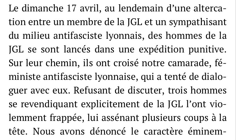CocardeEtuLyon's tweet photo. Bah alors Rebellyon ? On soutient des agresseurs sexistes qui frappent les féministes et refusent de leur parler ?

⬇️Lisez ce communiqué lunaire publié sur Rebellyon en 2022⬇️

https://t.co/jQkHDQJ45c

(En fait non c’est pas lunaire, on reconnaît bien la Jeune Garde) https://t.co/HhAe39qjIt