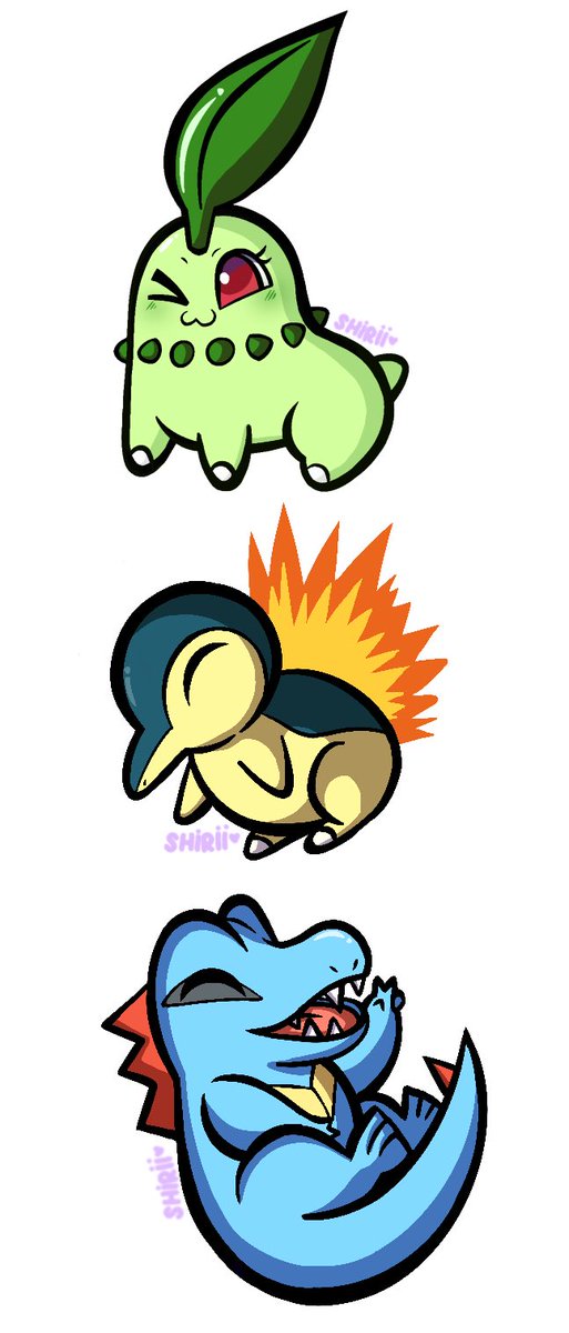 shiriomi's tweet photo. Drew the gen 1-3 starters to celebrate #Pokemon30 ❤️ https://t.co/qM904oCzZu