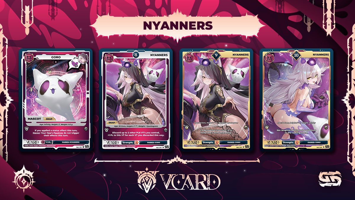 NyanNyanners's tweet photo. here’s all my cards!!! be careful looking at them too closely or they might deplete your sanity 😱
You can also pick up a beautiful wall scroll featuring the PL10 card art here! 👉 https://t.co/Nkfid65wIE https://t.co/LvaWLYMldx