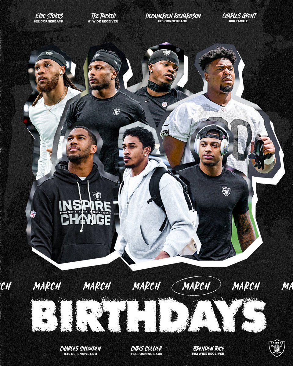 Shoutout to all of the March birthdays! 🎉

#RaiderNation