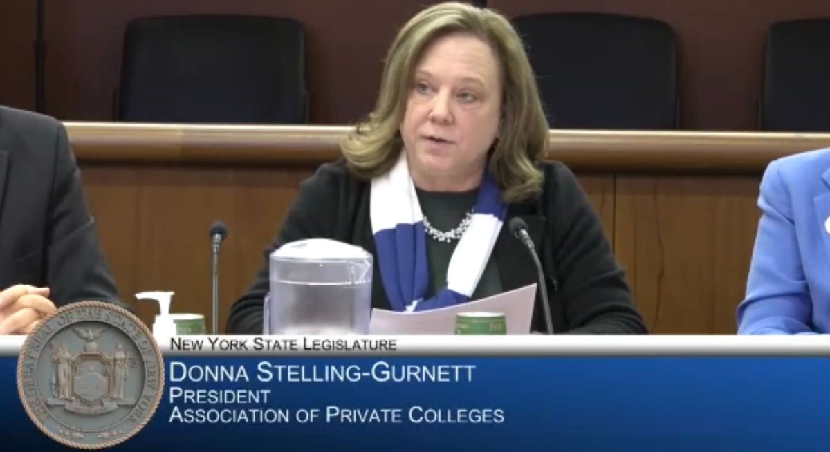 APCColleges's tweet photo. Earlier this week, APC President Donna Stelling-Gurnett testified during the NYS Legislature Joint Budget Hearing on the importance of further enhancing access and affordability of higher education for New Yorkers by:
➡️Restoring state support for Graduate TAP
➡️Expanding access to the Opportunity Promise Scholarships
➡️Expanding TAP eligibility to support student success
➡️Supporting low-income independent students

We look forward to the next steps in the budget process and appreciate the support of our higher education champions in the Senate and Assembly!

You can read her testimony in its entirety here: https://t.co/nz4i2WZxVu here: https://t.co/535aDBD4kO
