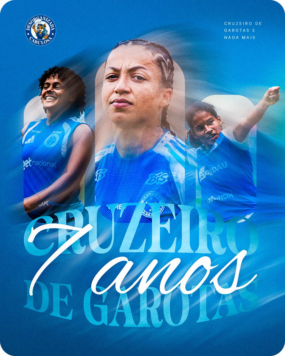 7 anos de Cruzeiro de garotas e nada mais! 
Com elas e por elas! 👊🏻💙