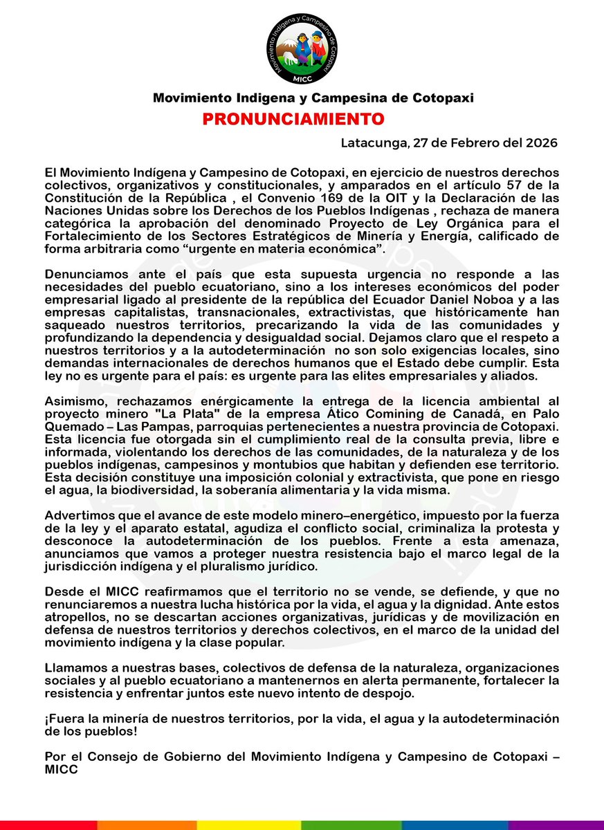 Mov.IndígenaCotopaxi tweet media