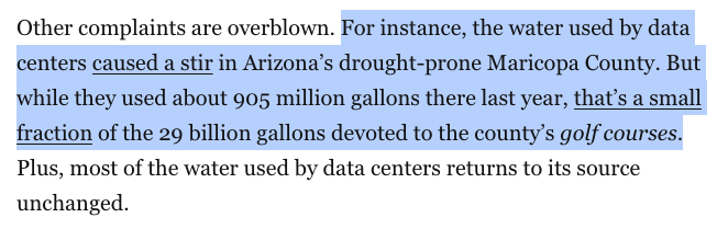 Pretty crazy when you realize just how flagrant the scaremongering has been about data center water usage: