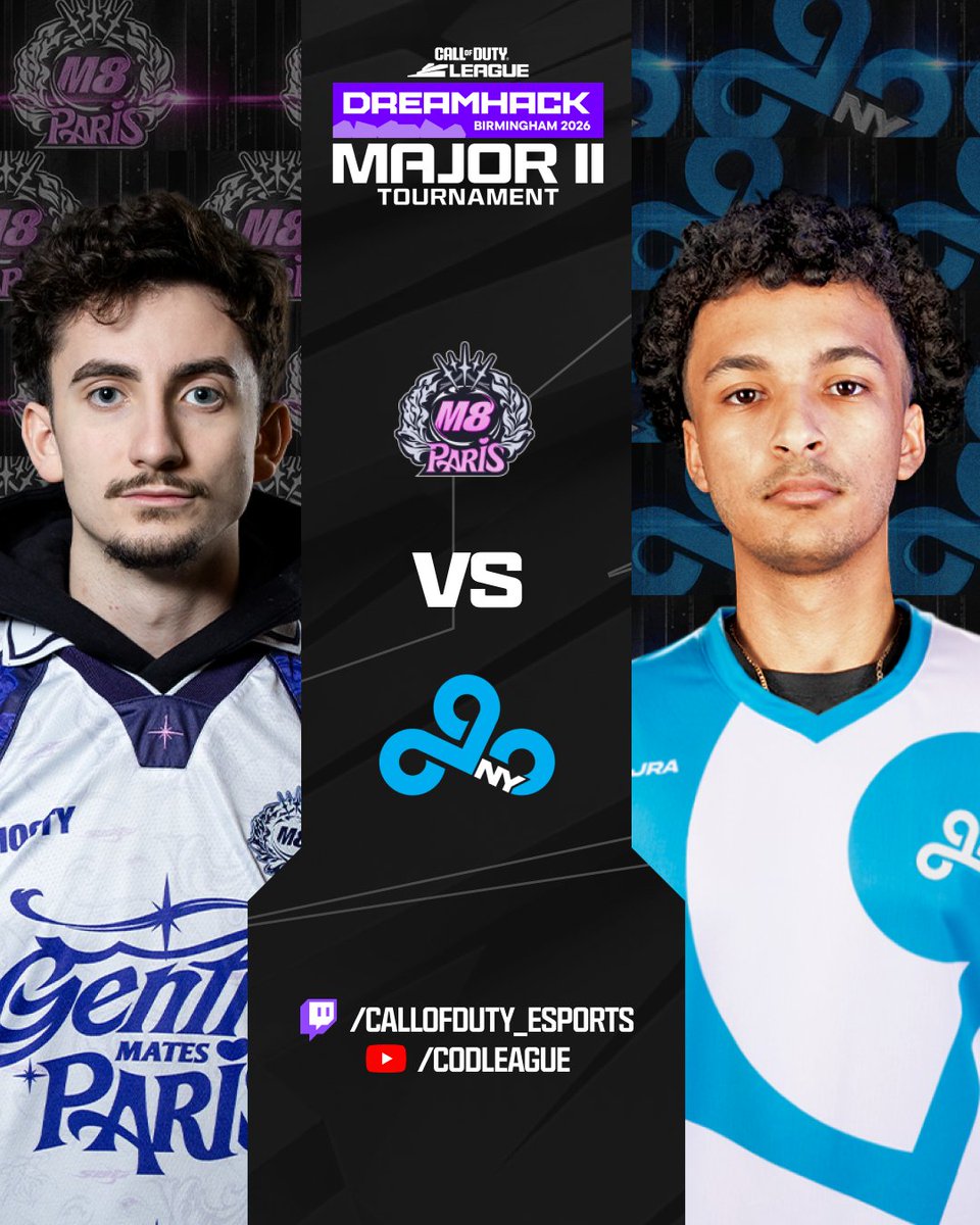 CODLeague's tweet photo. Final series of the day ⏰

🟣 @ParisM8 vs @C9COD_ 🔵🔜

📍 Blackheart HP
💥 Exposure Search
⚠️ Den Overload
📍 Colossus HP
💥 Scar Search https://t.co/MGww5VMfeb