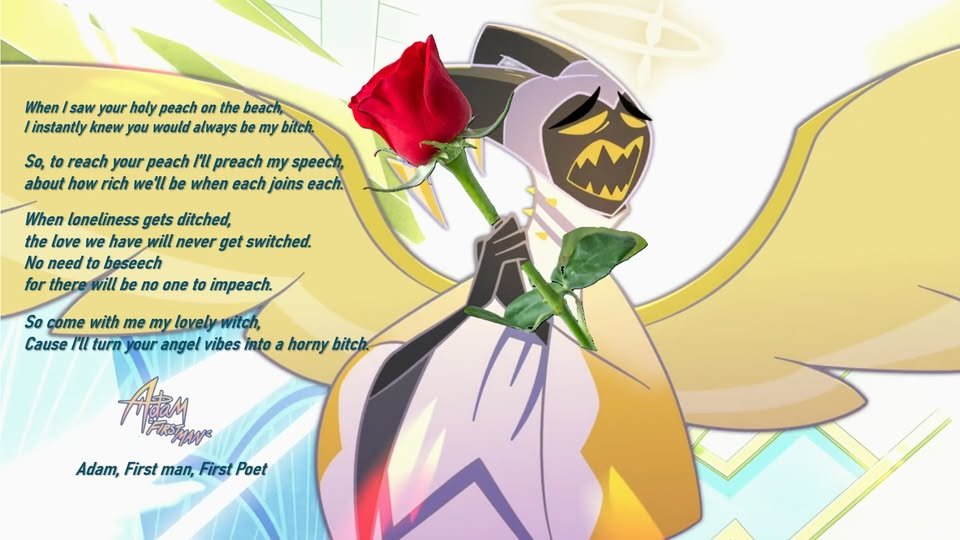 GuillianiJun's tweet photo. Adam, Fist Man, First Poet
#HazbinHotel #GuitarSpear #adam #lute #abel #redemption #HearMyHope #HearMyRock #A24 #PrimeVideo #Amazon #AdamsBody https://t.co/kVX5m6Y02K