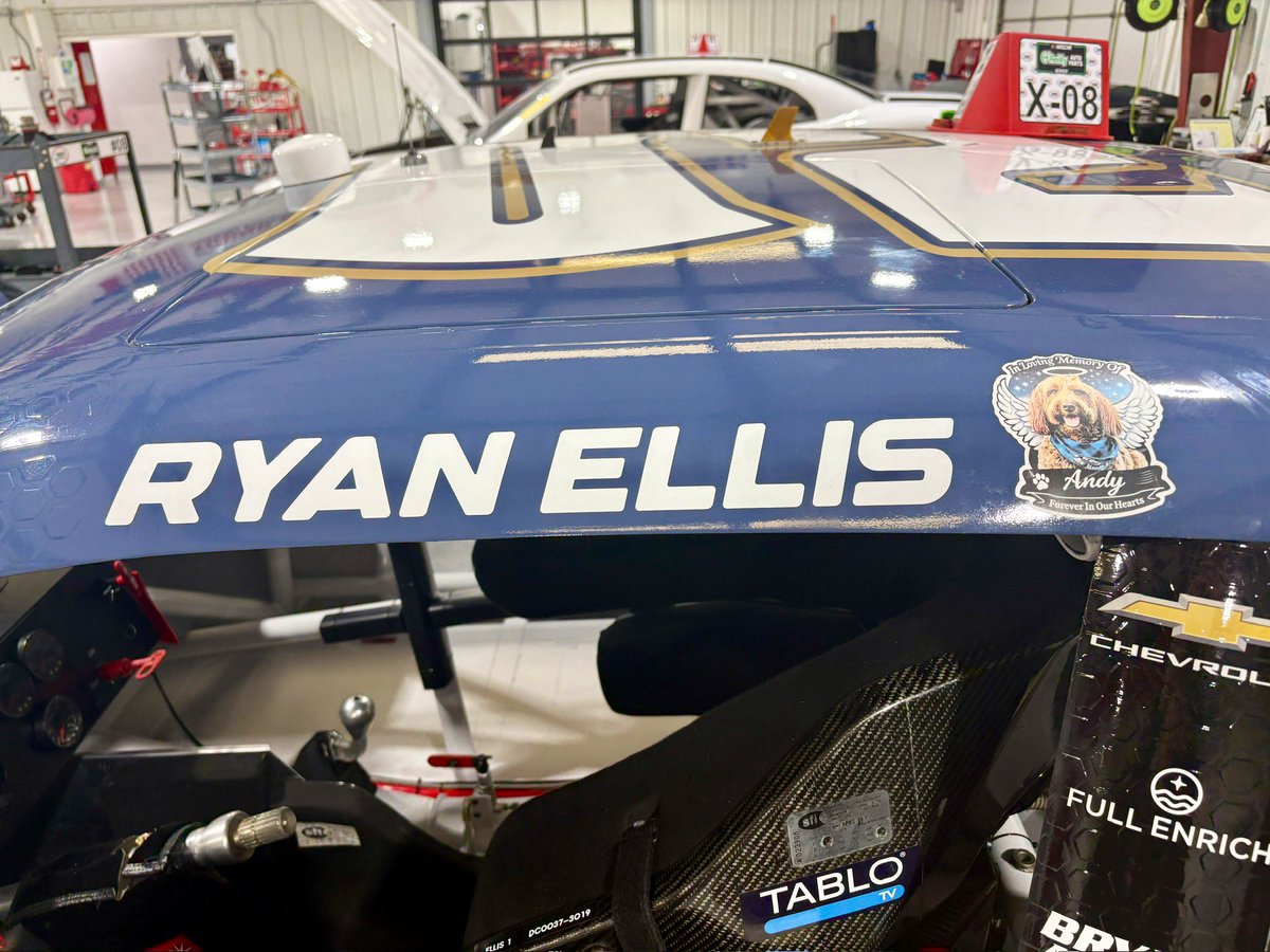Big thanks to <a href="/youngsmtrsports/">Young's Motorsports</a> for adding this decal remembering our pup, Andy, who passed away just a few days after Daytona. 

From the highest of highs to the lowest of lows in those few days, but it’s great to have my little buddy riding along with me this weekend.