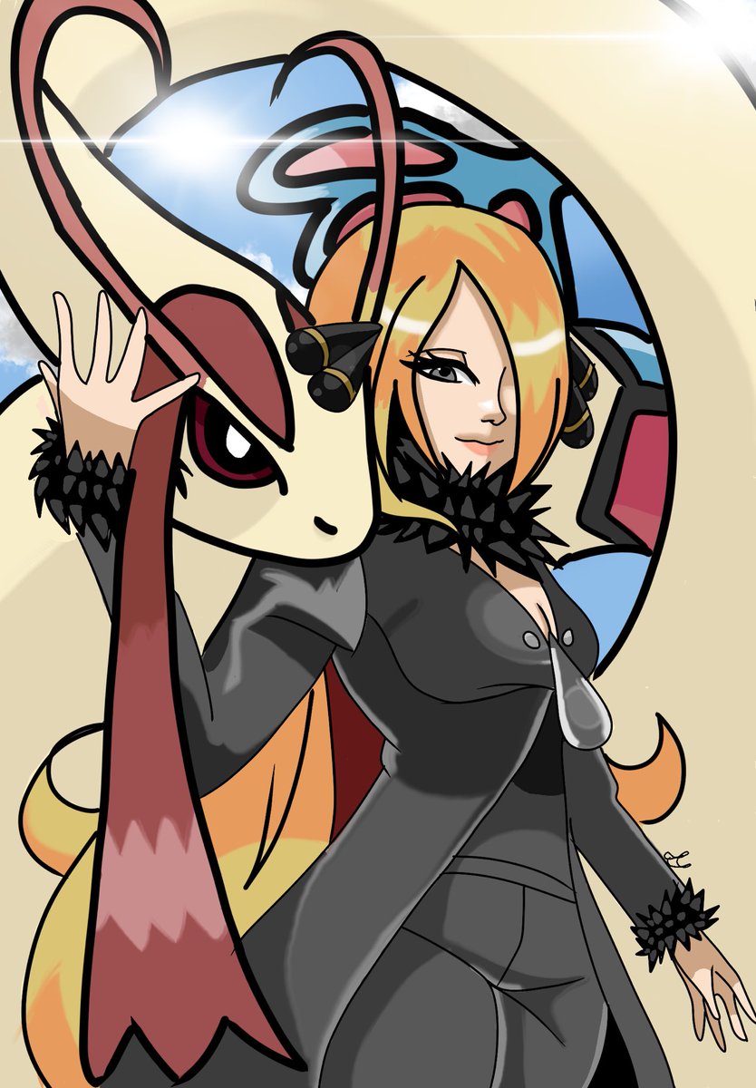 Happy pokemon day and happy 30th anniversary to <a href="/Pokemon/">Pokémon</a> here my drawing of Cynthia and I’m also trying to get verified to be a VGen artist my link is VGen.co/RinHaruno #VGenCode