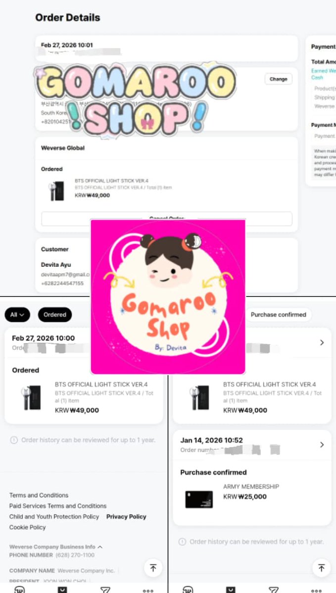 Gomaroo Shop 🍀Go INA and Personal order tweet media