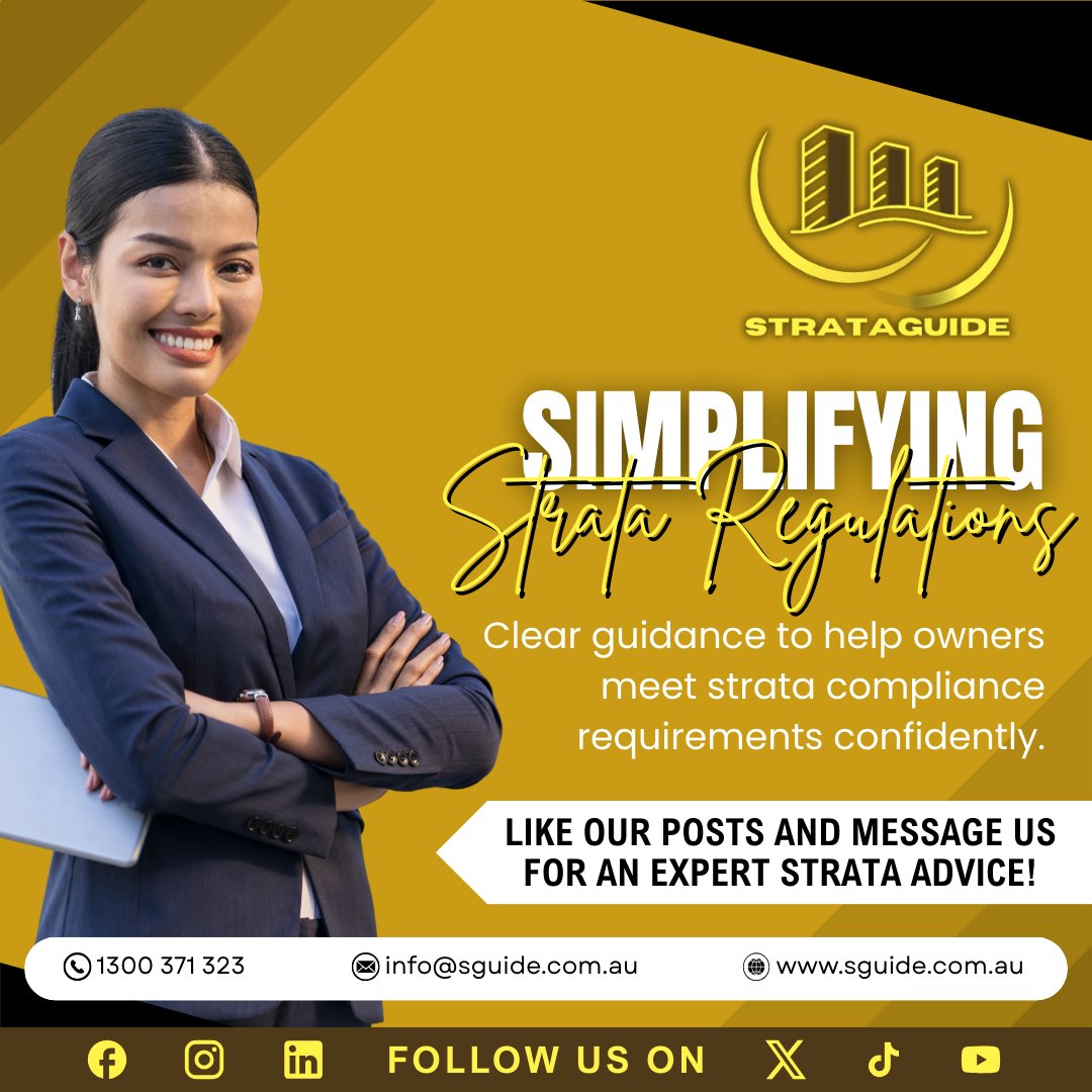 StrataGuide's tweet photo. Stay compliant without the stress. Strataguide simplifies strata regulations so owners and committees can manage properties with confidence and clarity.

#StrataManagement #StrataCompliance #PropertyManagement #BodyCorporate #StrataExperts https://t.co/msUzGNOiGz