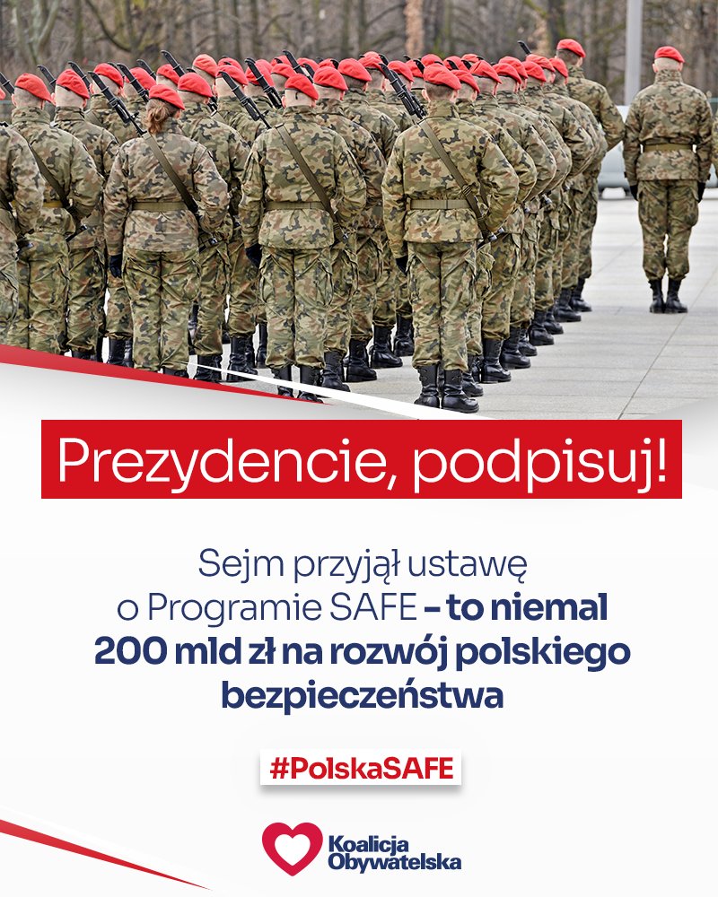 Panie Prezydencie, Polki i Polacy czekają na podpis pod ustawą o Programie SAFE❗

#PolskaSAFE