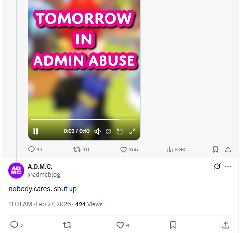 dee_squirrel's tweet photo. @admcblog brother why did u say this if ur hosting a priv server for the party and posting abt it💀 r u schizo https://t.co/LW8Do0AJwO