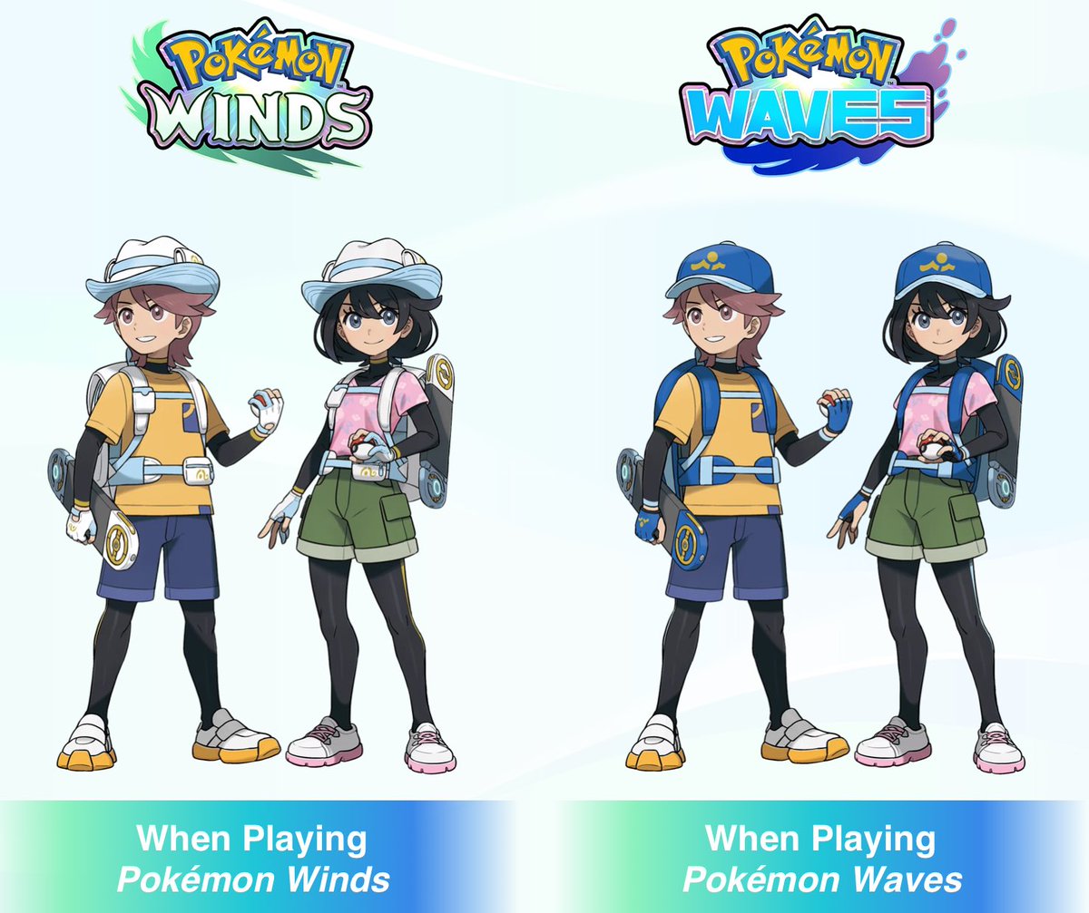 Wait so are the Pokémon Winds and Waves colors white and blue? Or green and purple?