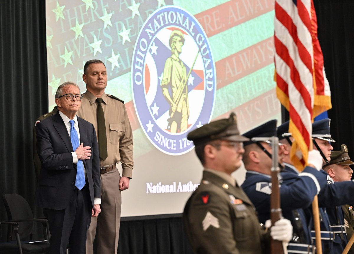GovMikeDeWine's tweet photo. Many congratulations to @OHNationalGuard Adjutant General Matthew Woodruff on his promotion today to the rank of major general. This honor is well-deserved, resulting from his many faithful years of service to our state and nation's military. https://t.co/lxATu1Ai9z