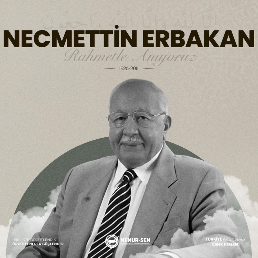 Türkiye’nin siyasi hayatına istikamet kazandıran, fikirleri ve mücadelesiyle derin izler bırakan devlet ve dava adamı Profesör Necmettin Erbakan’ı vefatının yıldönümünde saygı, rahmet ve minnetle yâd ediyoruz.

Ruhu şad, mekânı cennet olsun.

#NecmettinErbakan #ErbakanHoca