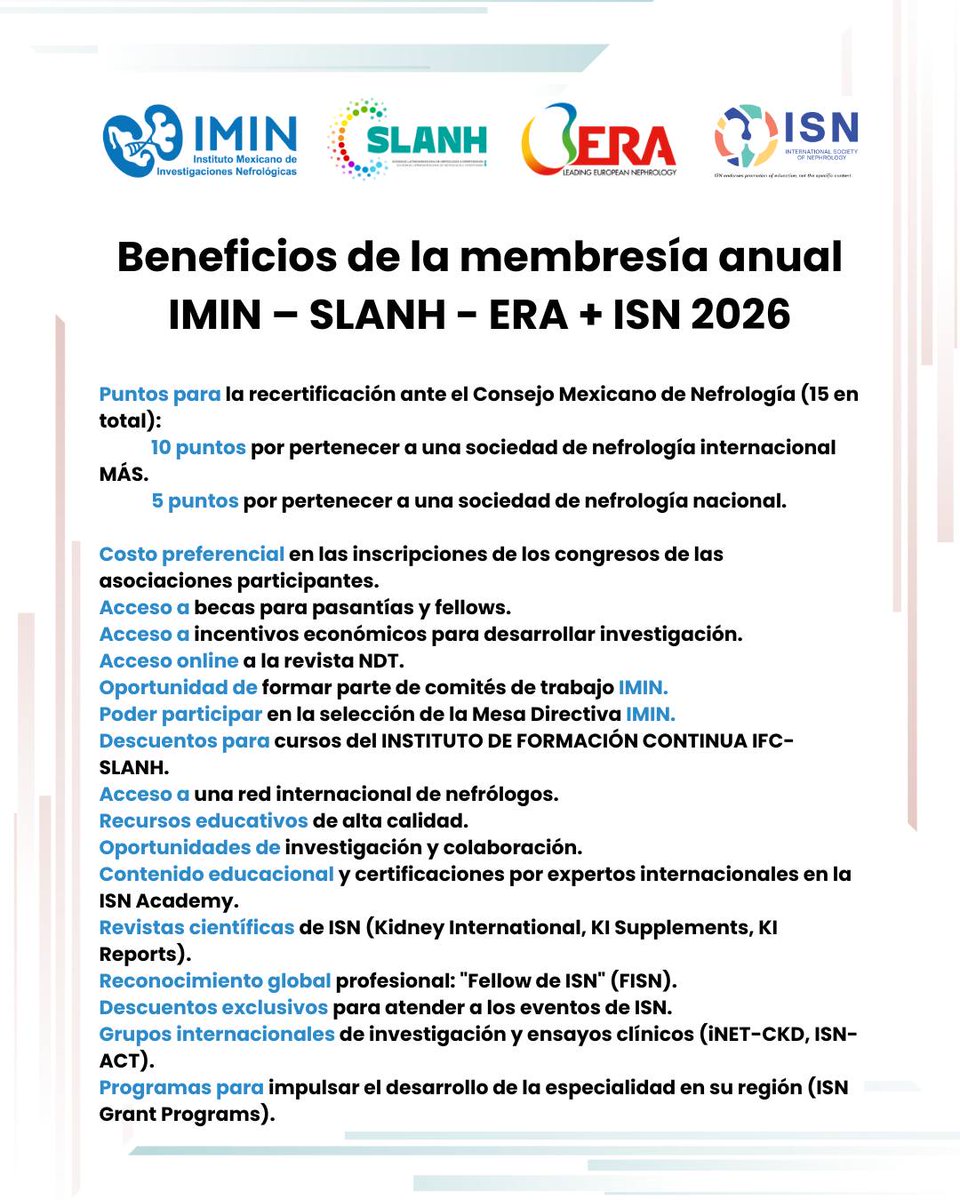 IMINmx's tweet image. Activa o renueva tu membresía IMIN – SLANH – ERA + ISN 2026 y accede a beneficios académicos y profesionales de alto nivel.

🔗 Conoce más y obtén tu membresía: imin.org.mx/membresia/tipo…

📅 Fecha límite: 31 de marzo de 2026.

#IMIN #SLANH #ERA #ISN #MembresíasMúltiplesIMIN