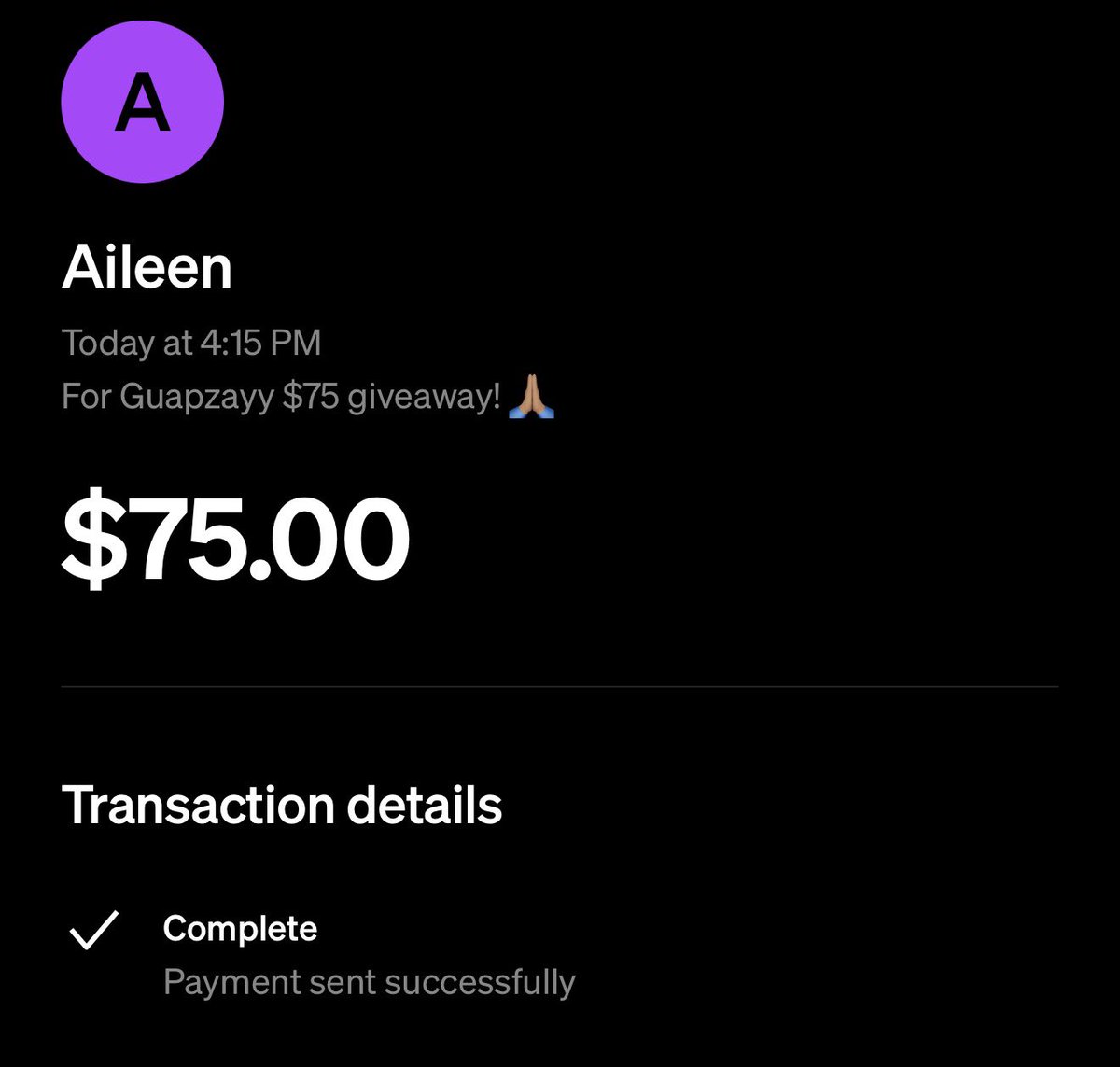 $75 sent, I appreciate all the support! Another legendary day