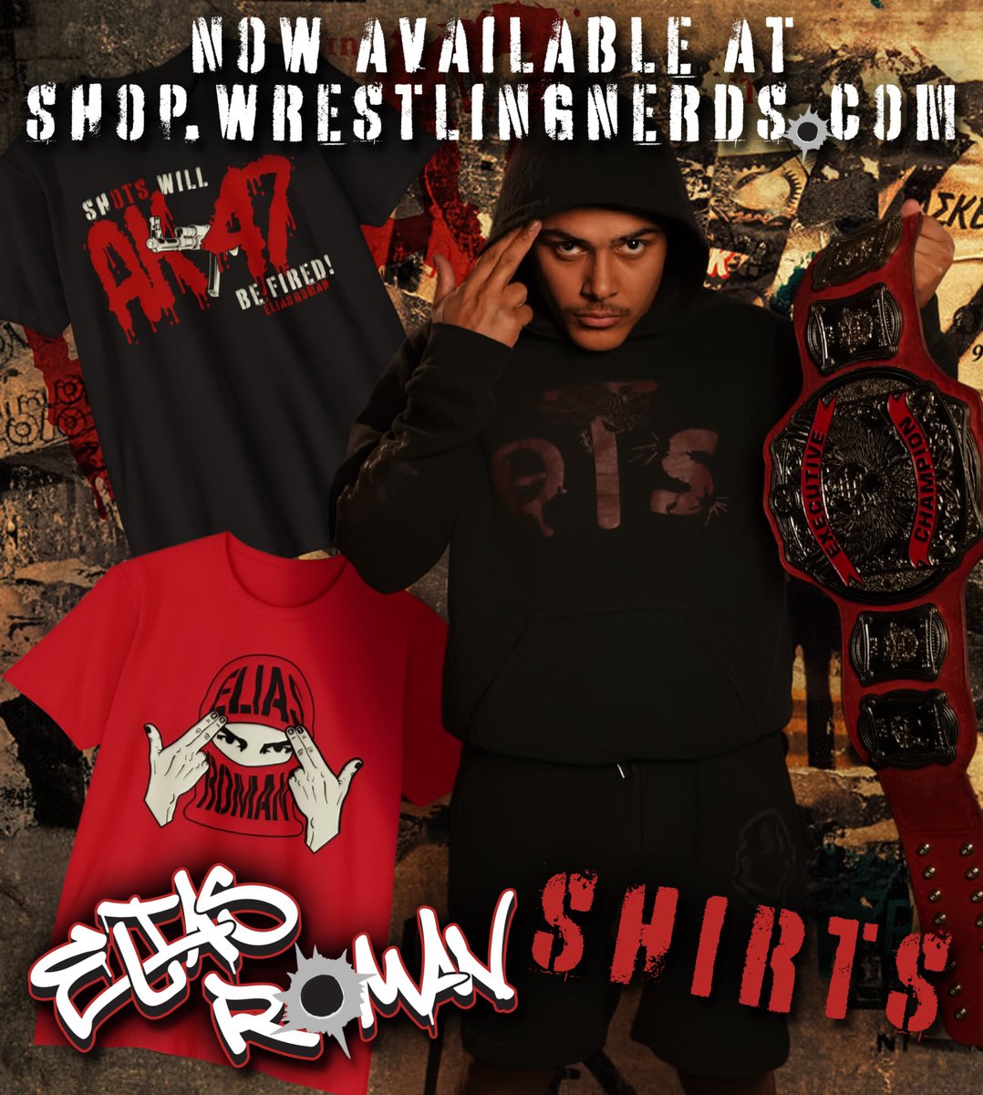 🚨Now Available🚨 Exclusively on Shop.wrestlingnerds.com 

Get your Elias AK47 Roman merch now!👑🗡️