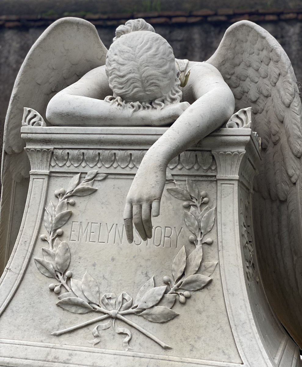 The Angel of Grief, in Rome's Non-Catholic Cemetery, was created by American sculptor William Wetmore Story in 1894 in memory of his wife Emelyn.