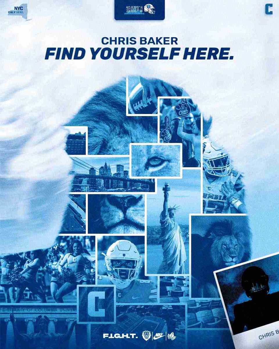 Chrisbaker2027's tweet photo. Thank you so much @CULionsFB for the graphic‼️ So fired up to be on campus this April 💯🙏🏾. @CoachDeese @Coach_Poppe @CoachJWood @Coach_Kukesh @TreyonGrace_ @ForestHillsFBNC @ulundanbaker @pepman704 https://t.co/lFER4SI09f