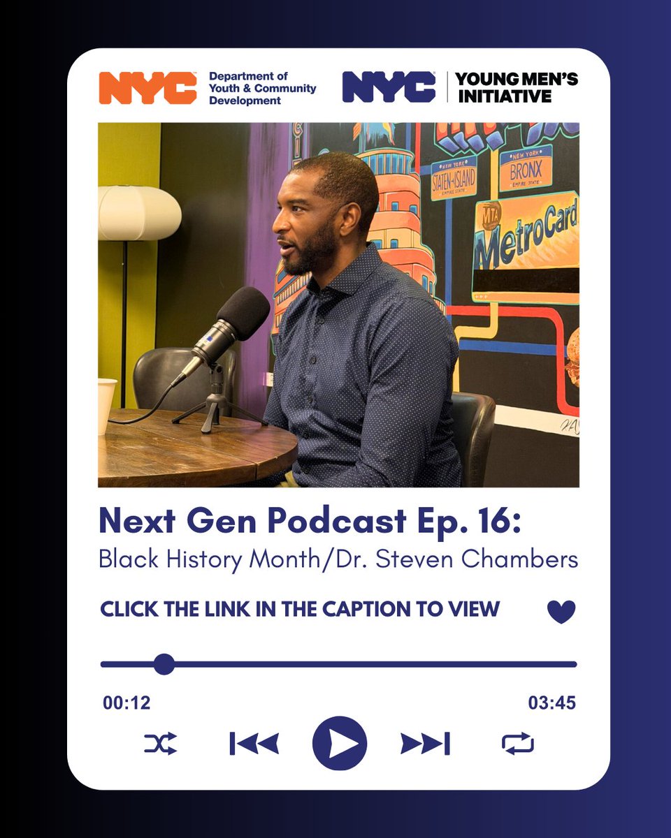 NYCyoungmen's tweet image. This #BlackHistoryMonth, @NYCYouth's Next Gen host Ryan Cooks speaks with Dr. Steven Chambers, Executive Director of @NYCyoungmen, on #HBCUs, internships &amp;amp; advancing opportunity for young men of color. 🎧

Listen here: youtube.com/watch?v=vKEyBx…
