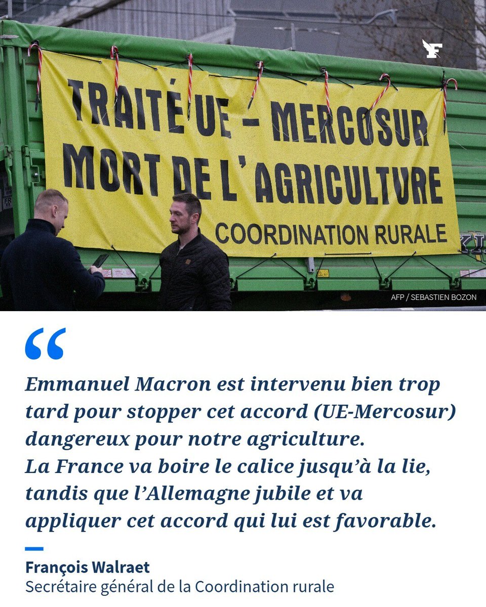 L'application provisoire du Mercosur provoque la colère des agriculteurs. →l.lefigaro.fr/OcES