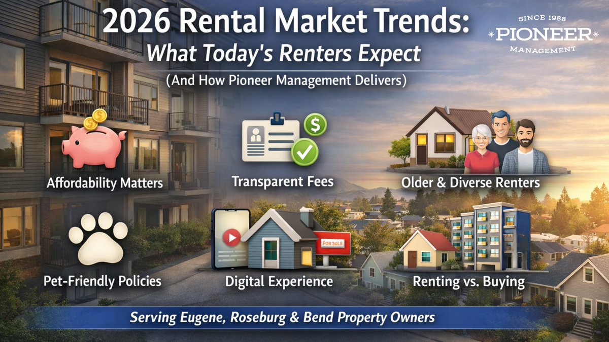 2026 rental trends are here 📊
Today’s renters want affordability, transparent fees, pet-friendly policies, and a seamless digital experience.
See how Pioneer Management helps Oregon owners stay competitive and reduce vacancy.
Read the blog: pioneerpm.com/blog/2026-rent…