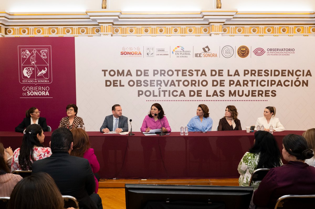 IEESonora's tweet photo. El Observatorio de Participación Política de las Mujeres en Sonora (OPPM), es una instancia que coordina esfuerzos, visibilizar problemáticas, genera evidencia e índice de manera concreta en la toma de decisiones públicas, mencionó el consejero presidente del #IEESonora, Nery Ruiz Arvizu (@neryruiz), durante el acto protocolario de toma de protesta como presidente del OPPM, para el 2026, donde estará acompañado de la consejera Alma Lorena Alonso Valdivia (@almaalonso19), como secretaría técnica.

Mencionó que persisten desafíos estructurales que limitan el ejercicio pleno de los derechos de las mujeres, ya que la violencia política en razón de género es una realidad que actualmente enfrenta nuevos desafíos en el entorno digital.

La Secretaria de las Mujeres Sheila Hernández Alcaraz (@AlcarazSheila) tomó la protesta a la nueva directiva del OPPM en Sonora, ante integrantes permanentes, aliados estratégicos e invitados especiales.

Presentes en este evento, las y los consejeros electorales, Flor Terecita Barceló Noriega (@FLORBARCELO11), Linda Viridiana Calderón Montaño (@LindaVCalderon),  Benjamín Hernández Avalos, Wilfredo Román Morales Silva (@wilfred86243392), Jaime Olea Miranda, el secretario ejecutivo, Fernando Chapetti Siordia, la Senadora Lorenia Valles Sam Pedro (@LoreniaValles_) y la Diputada Alejandra López Noriega (@alejandralopesn), presidenta de la mesa directiva del Congreso del Estado.

Alejandra Velarde Félix (@VelardeAlejan), Magistrada presidenta del Tribunal Estatal Electoral, integrante permanente; María Inés Aragón Salcido, representante de la Red de Mujeres en Plural de Sonora (@MPluralesSon), en representación de las organizaciones que son parte  de este Observatorio como aliadas estratégicas.