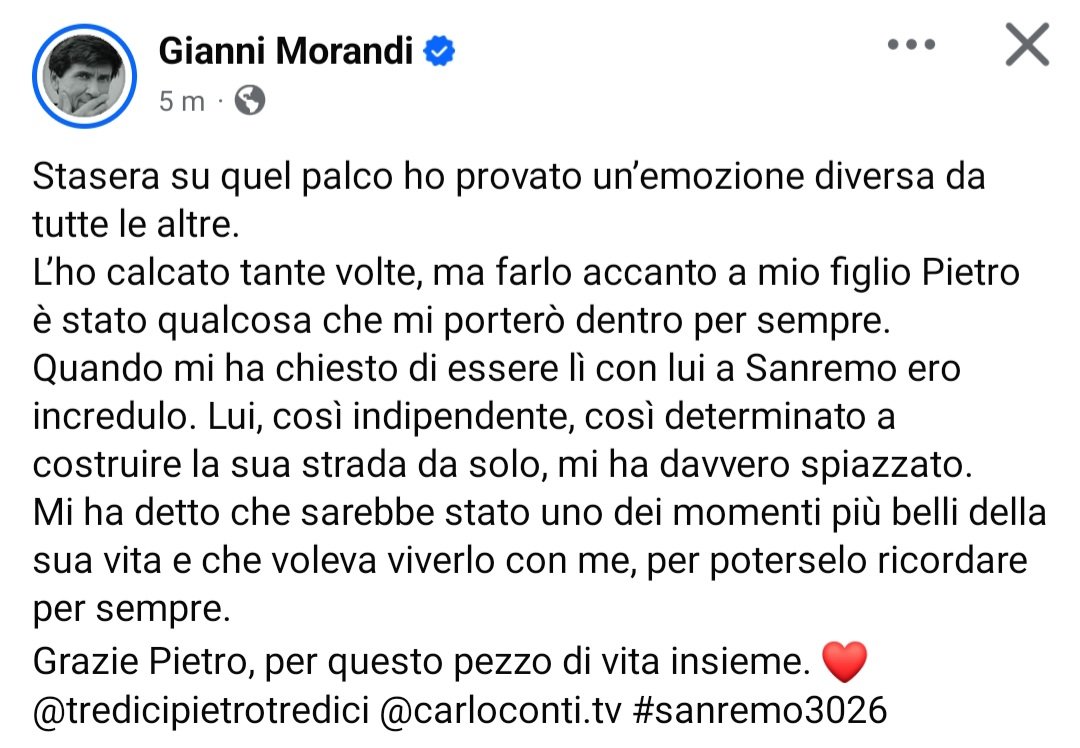 Aleee_C01's tweet photo. Gianni🥹🥹🥹 
#sanremo2026 https://t.co/8pn4VhfdGI