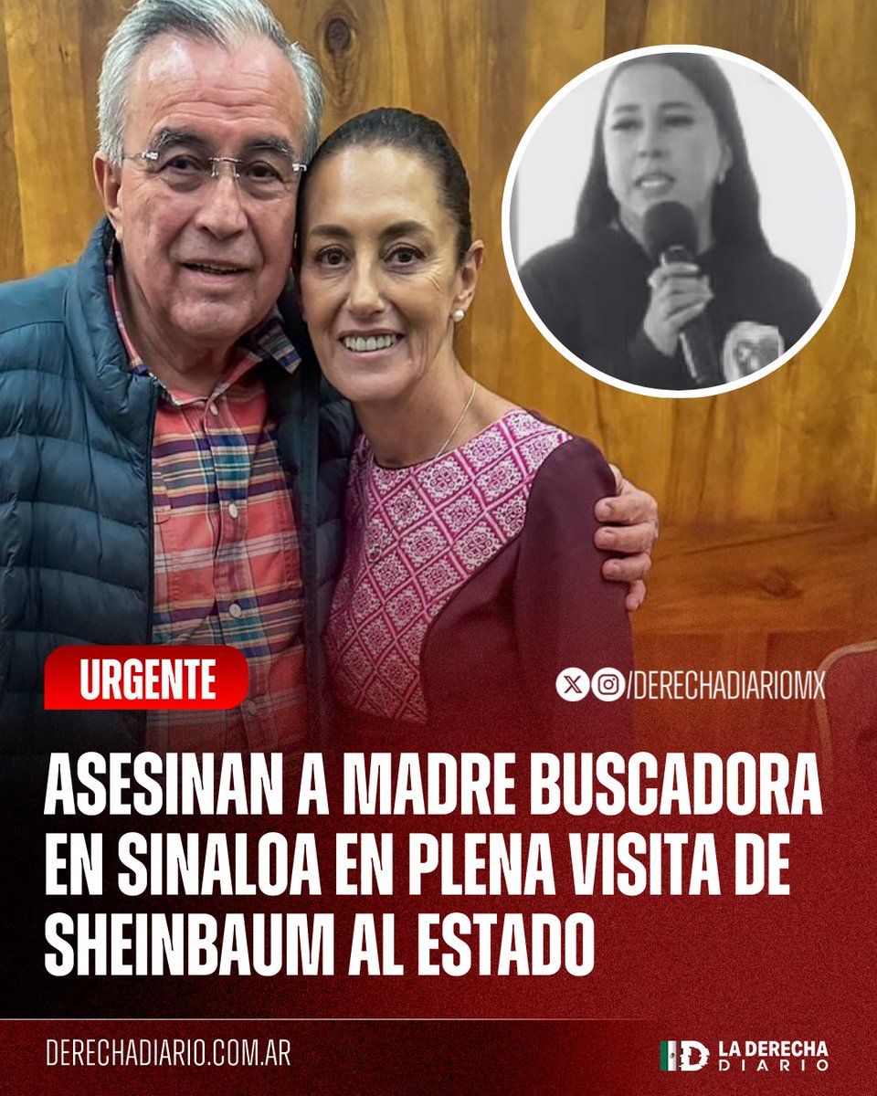 🚨🇲🇽 | #URGENTE La madre buscadora Rubí Patricia Gómez fue asesinada en Mazatlán en plena visita de la narcopresidente Claudia Sheinbaum a Sinaloa y en medio de una ola de violencia de los cárteles.